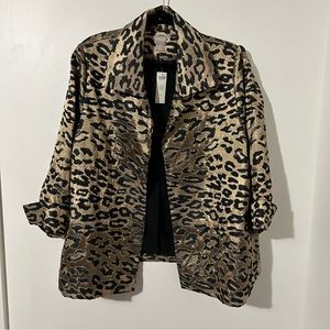 NWT Chico's Leopard Print Jacket size 3